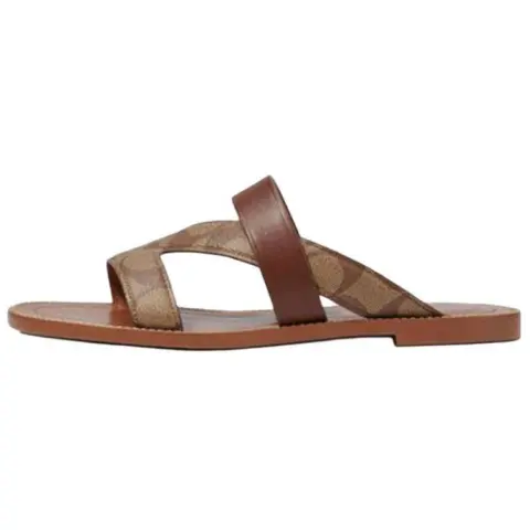 COACH Harlan Antibacterial Slide Slippers Women's Brown