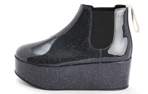 LOEWE Cow Split Leather Ankle Length Chelsea Boots Women's Black