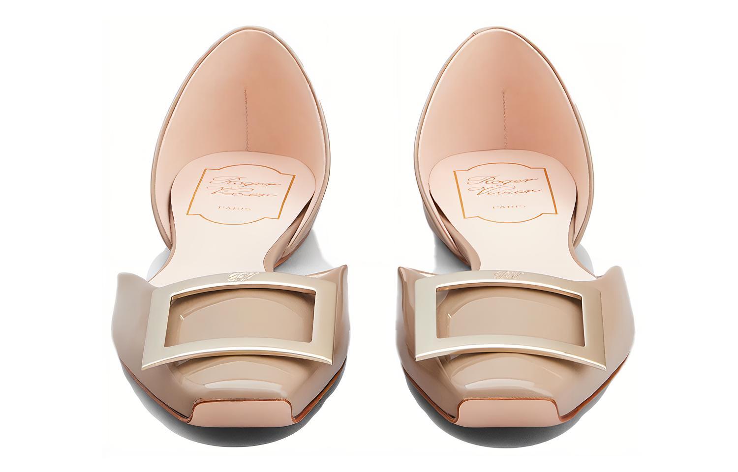 Roger Vivier Trompette Dorsay Women's Casual Shoes Women's Gray Brown