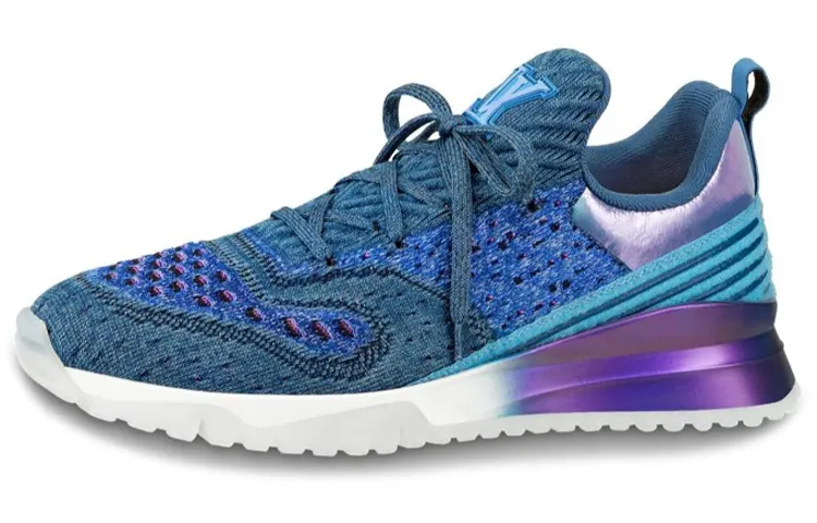 LOUIS VUITTON V.N.R Knitted Fabric Low top Casual Shoes Men's Blue