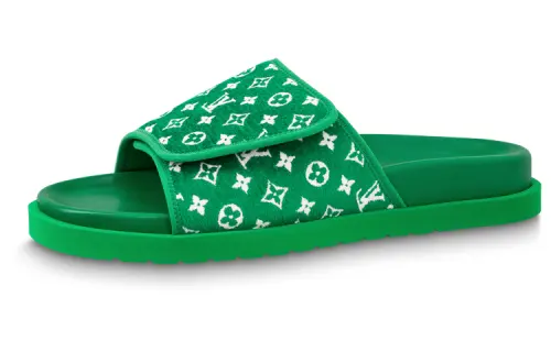 LOUIS VUITTON Miami Slide Slippers Men's Green