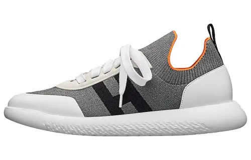 HERMES Crew Sports Low top Casual Shoes Men's White Gray