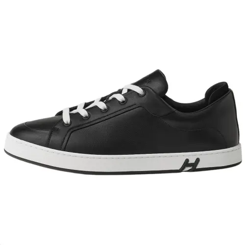 HERMES Kid Sheepskin Low top Skateboard Shoes 2.5cm Men's Black