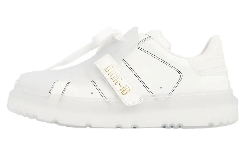 DIOR ID Shell Shoes Leather Low top Stylish Skateboarding Shoes Women's White