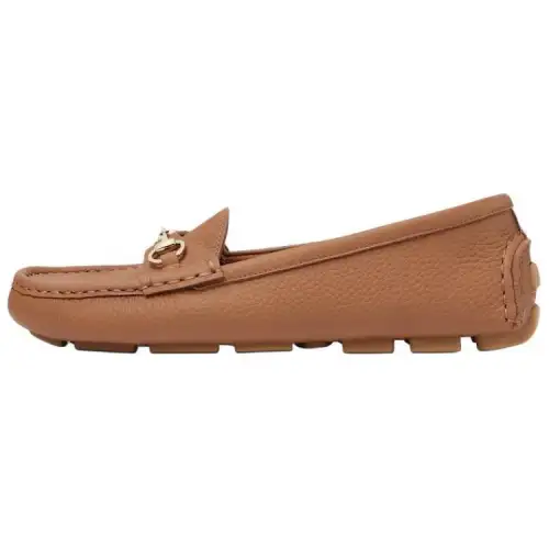 GUCCI DRIVER Leather Loafers Women's Brown