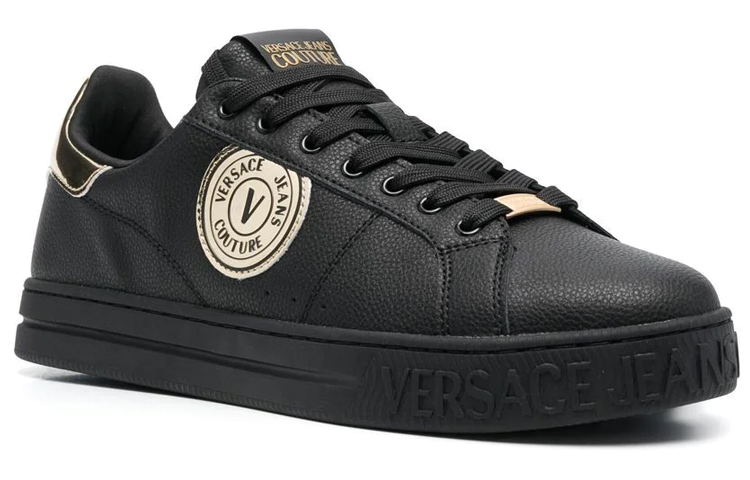 VERSACE JEANS Couture Logo-patch Leather Sneakers