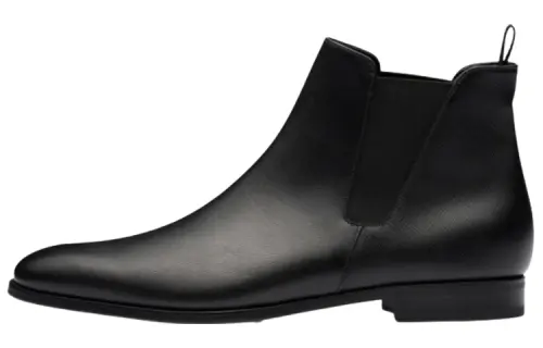 PRADA Leather Shaft Chelsea Boots Men's Black