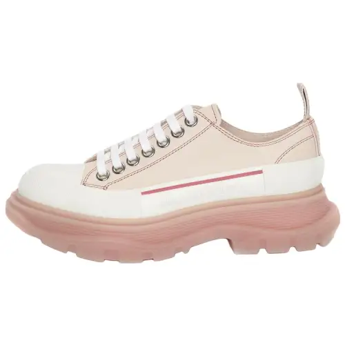 Alexander McQueen Tread Slick Low Lace Up Tea Rose White Women's