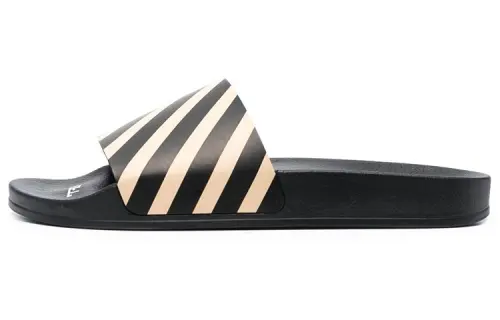 OFF WHITE Diag Slider Black Beige