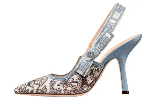 DIOR J'Adior Slim Heel High Heels 10cm Women's White Blue