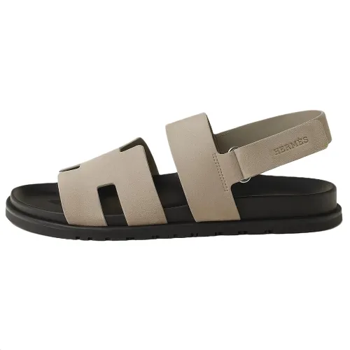 HERMES Genius One Strap Sandals Men's Beige