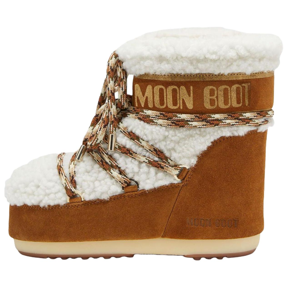 Moon Boot Logo Printed Shearling Lace-Up Boots Women's