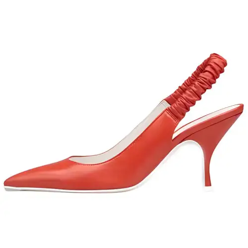 Bottega Veneta Sheepskin Slim Heel High Heels Women's Red