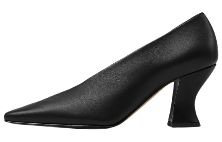 Bottega Veneta Almond Pointed Toe Chunky Heel High Heels 7.5cm Women's Black
