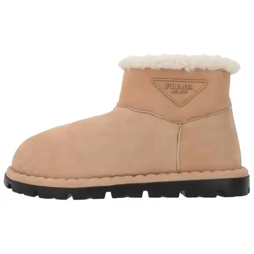 PRADA Suede Ankle Boots Women's Brown