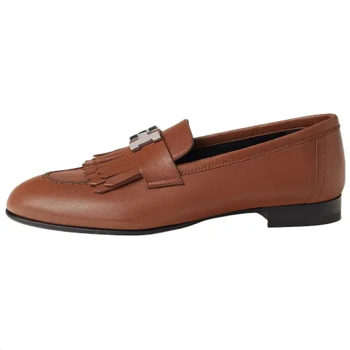 HERMES Royal Leather Casual Shoes Women's Brown