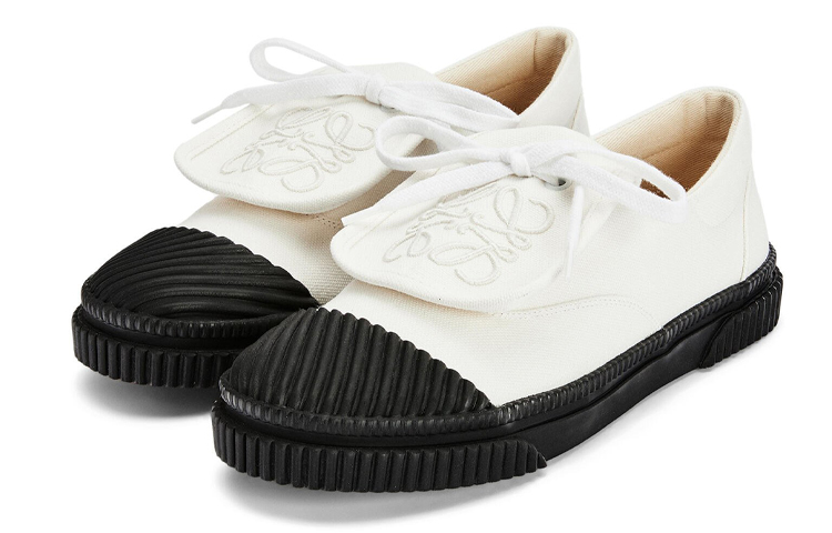 LOEWE Anagram Flap Low top Canvas Shoes Women's White
