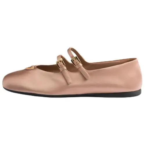 PRADA Flat Mary Jane Shoes 0.5cm Women's Beige