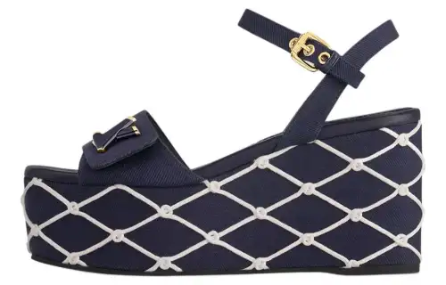LOUIS VUITTON Shake One Strap Sandals 3.5cm Women's Blue