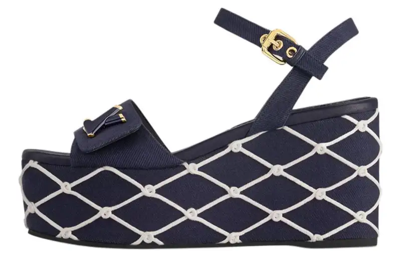 LOUIS VUITTON Shake One Strap Sandals 3.5cm Women's Blue