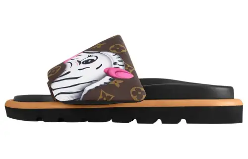 LOUIS VUITTON Pool Pillow Comfort Slide Slippers Women's Brown