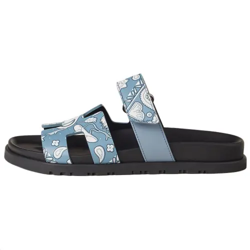 HERMES Chypre Slide Slippers Women's Blue