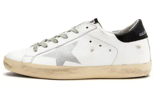 Golden Goose Super Star Cow Leather Stylish Skateboarding Shoes Women's White Gray