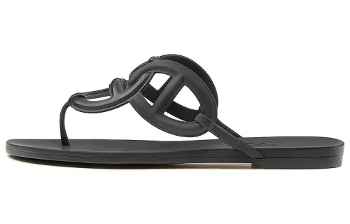 HERMES Slip-ons, quick dry flip flops, black slippers, women's style