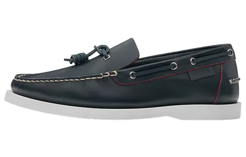 HERMES Ecluse Calfskin Men's Casual Shoes Men's Marine Blue