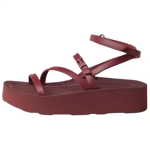 HERMES Liberte One Strap Sandals Women's Red
