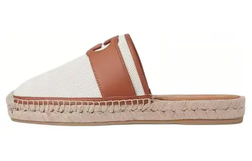 GUCCI Interlocking Closed Toe Slippers Men's Ecru Brown