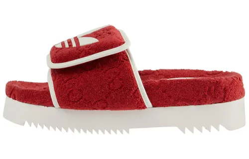 Gucci Adidas x Gucci Wmns Gg Platform Sandal 'Red Cotton Sponge' Women's
