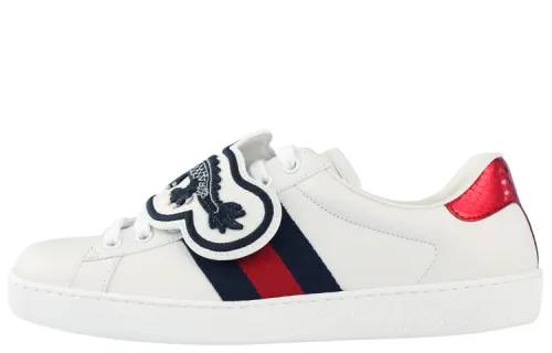 GUCCI ACE Low top Stylish Skateboarding Shoes Men's White