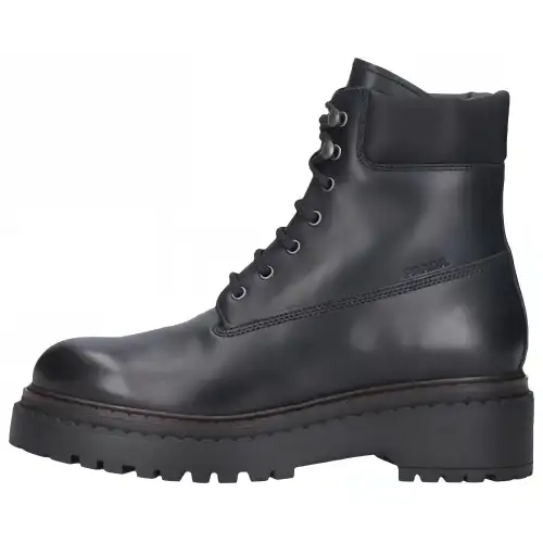 PRADA Ankle Leather Ankle Boots Women's Black