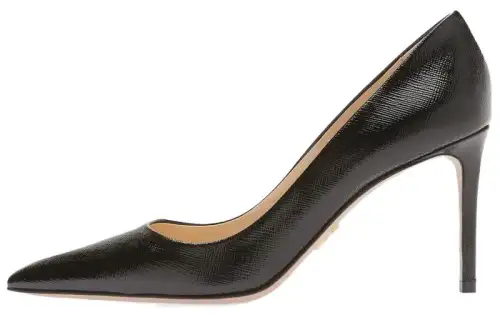 PRADA Leather Slim Heel High Heels Women's Black