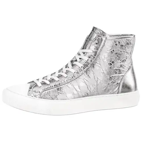 LOUIS VUITTON Tattoo Lace Up High top Stylish Skateboarding Shoes Men's Silver