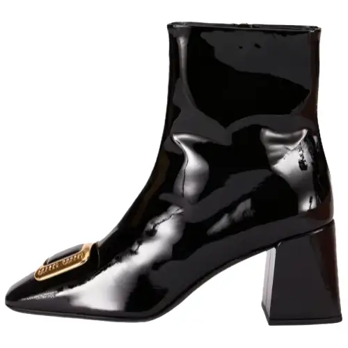 MIU MIU Leather Ankle Boots 8cm Women's Black