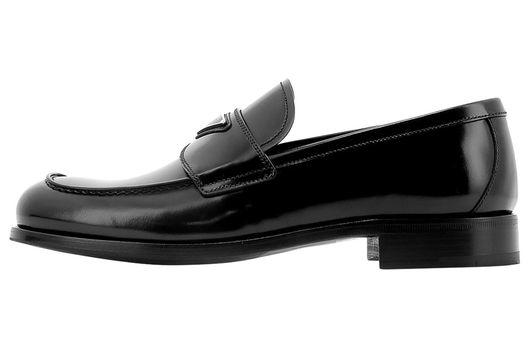 Мужские лоферы Prada Logo (черные)
