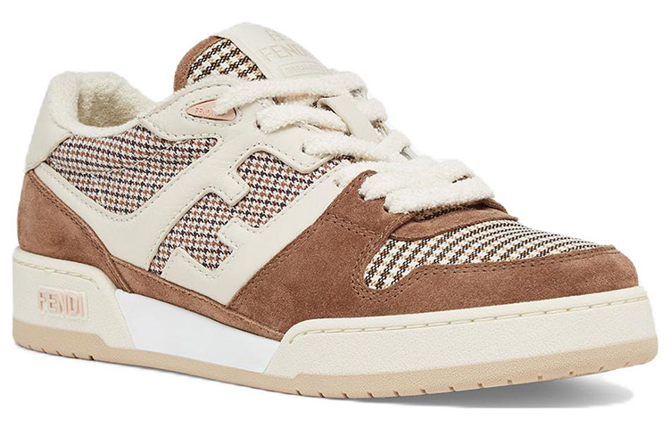 FENDI Match Low Top 'Cream Brown Houndstooth' Women's