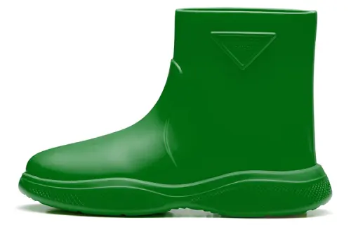 PRADA Rubber Ankle Boots Women's Green