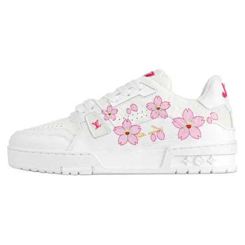 LOUIS VUITTON x Takashi Murakami Trainer Cherry Blossom Collection Low top Skateboard Shoes Women's White