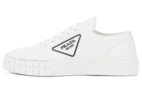 PRADA Downtown Brushed Leather Sneakers 'White' Women's