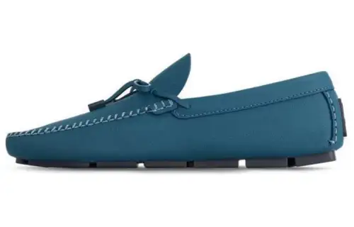 LOUIS VUITTON Driver Comfortable Round Toe Loafers Men's Blue
