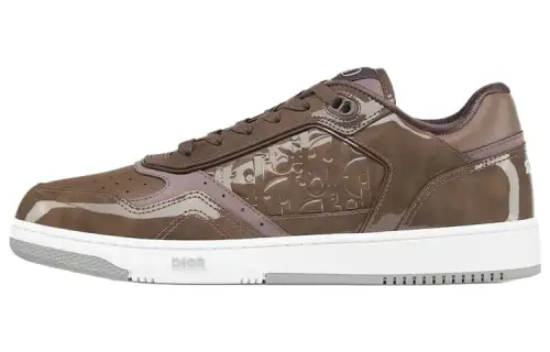 DIOR B27 Low Plum Patent DIOR Oblique Gravity Embossed