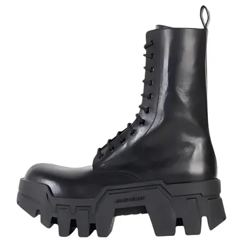 Balenciaga Bulldozer Lace Up Boot 'Black Vegetal Calfskin' Women's