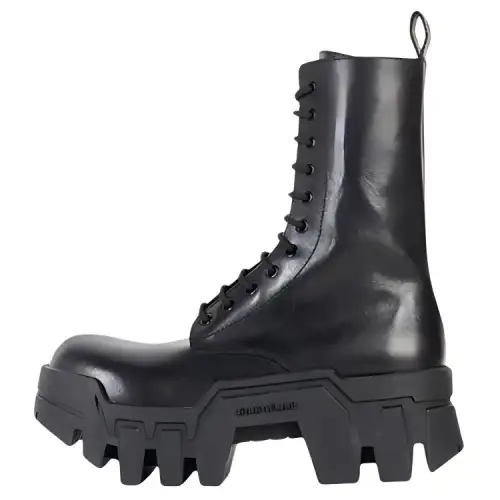 Balenciaga Bulldozer Lace Up Boot 'Black Vegetal Calfskin' Women's