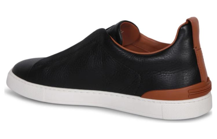 Ermenegildo Zegna Triple Stitch Low top Skateboard Shoes Men's Black
