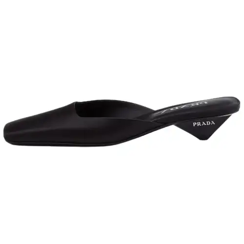 PRADA Square-toe Satin Mules