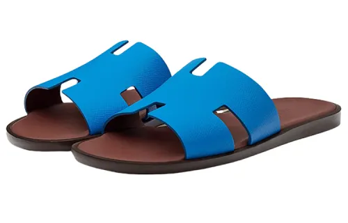 HERMES Izmir Sandal Bleu Santorin Epsom Calfskin Leather