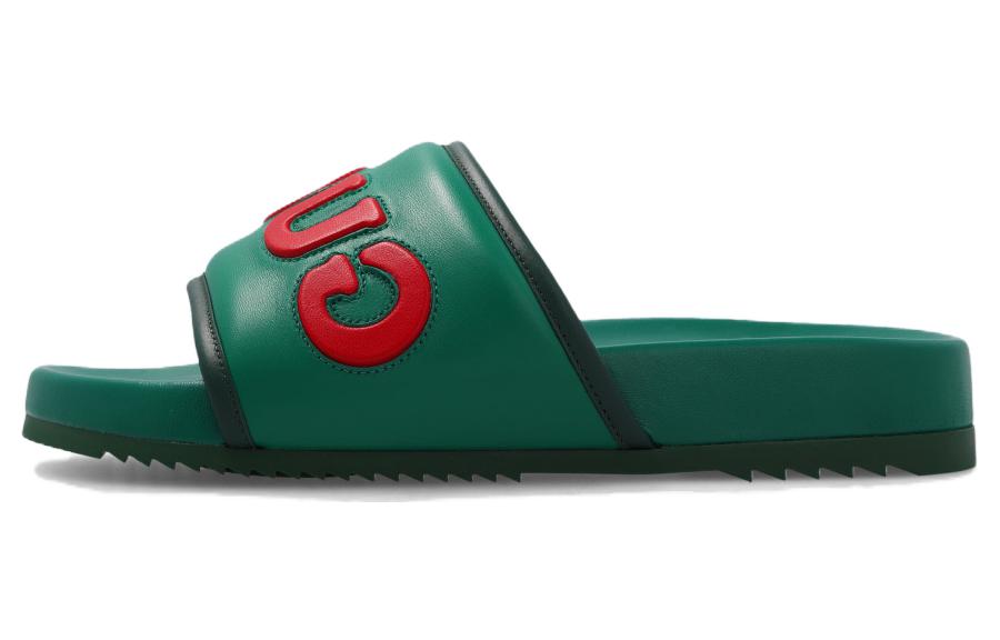 Мужские шлепанцы Gucci (зеленые)